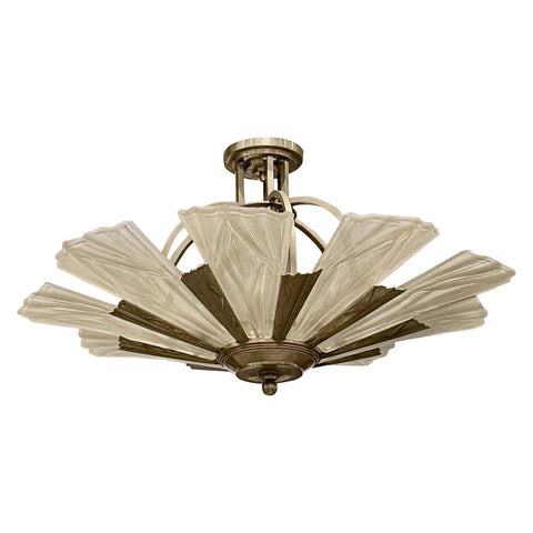 French Art Deco Chandelier Signed by Degue