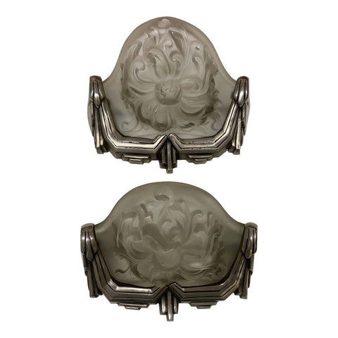 Pair of French Art Deco Sconces Signed by Sabino