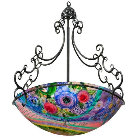 Signed original Ulla Darni 34 inch chandelier Rainbow