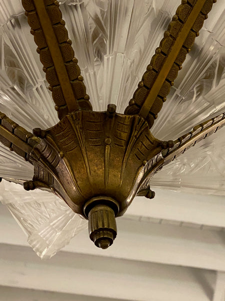 French Art Deco Floral Chandelier