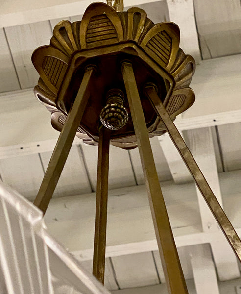 French Art Deco Floral Chandelier