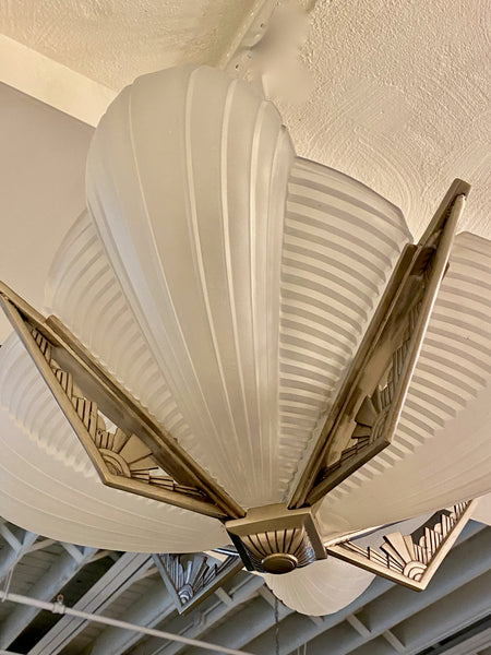 French Art Deco Chandelier Signed by Atelier Petitot