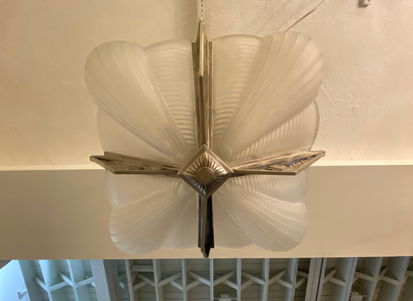 French Art Deco Chandelier Signed by Atelier Petitot