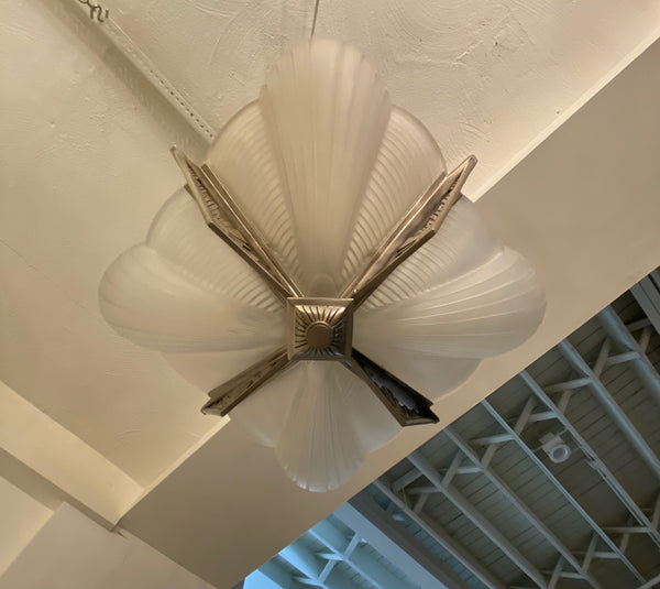 French Art Deco Chandelier Signed by Atelier Petitot