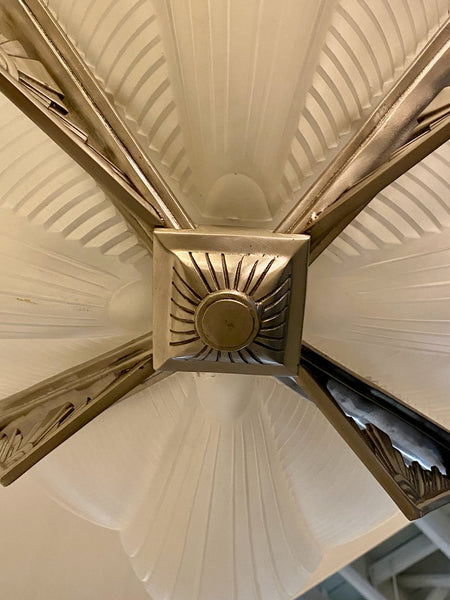 French Art Deco Chandelier Signed by Atelier Petitot