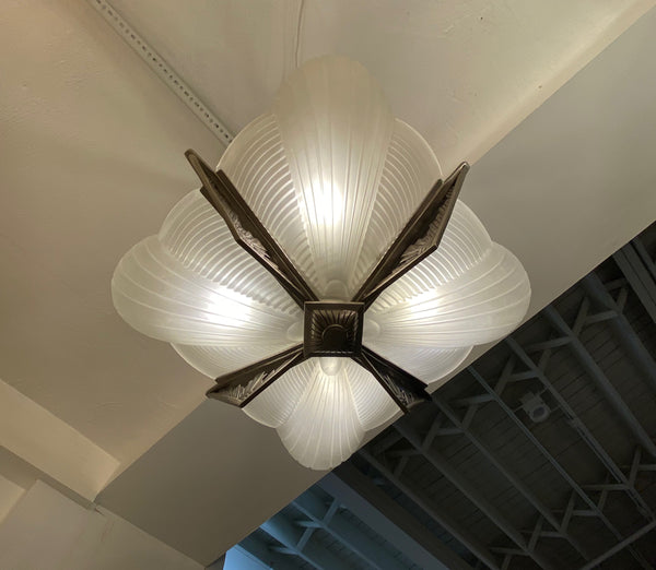 French Art Deco Chandelier Signed by Atelier Petitot