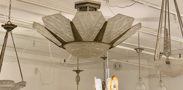 French Art Deco Chandelier by G Leleu
