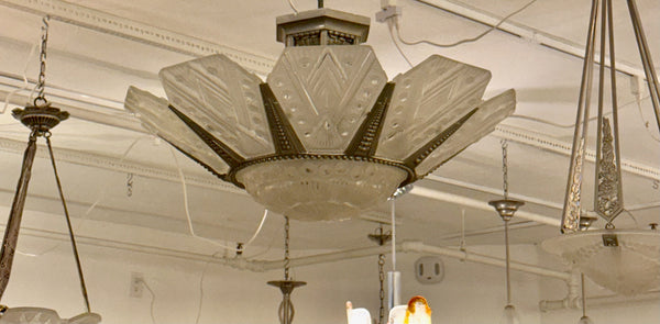 French Art Deco Chandelier by G Leleu