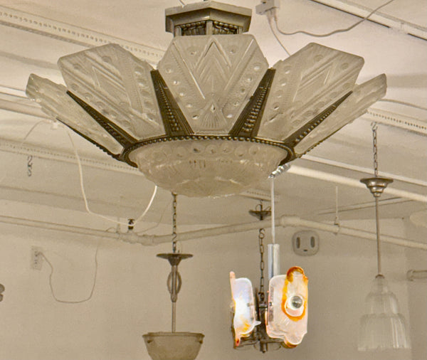 French Art Deco Chandelier by G Leleu