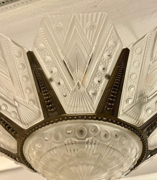 French Art Deco Chandelier by G Leleu