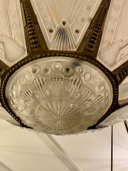 French Art Deco Chandelier by G Leleu