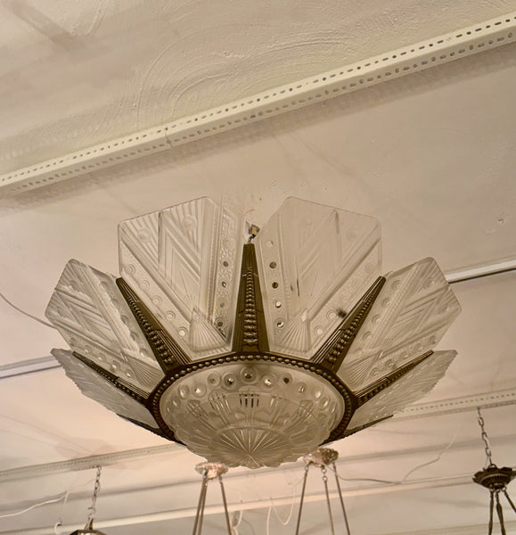 French Art Deco Chandelier by G Leleu