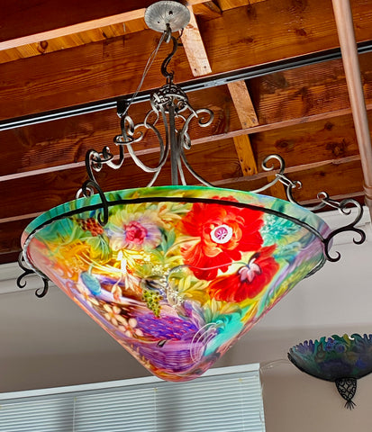 Signed Original Ulla Darni Cone Shape Chandelier