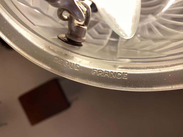 French Art Deco Pendant Chandelier Signed by Degue