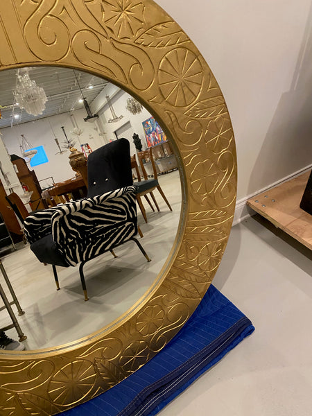 French Art Deco Gilt Wood Hotel Mirror, circa 1940