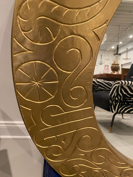 French Art Deco Gilt Wood Hotel Mirror, circa 1940