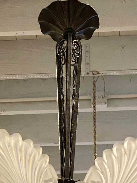 French Art Deco Two tiered Chandelier