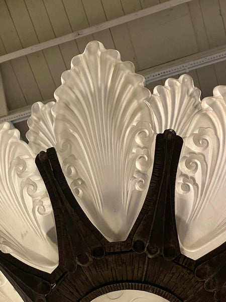 French Art Deco Two tiered Chandelier