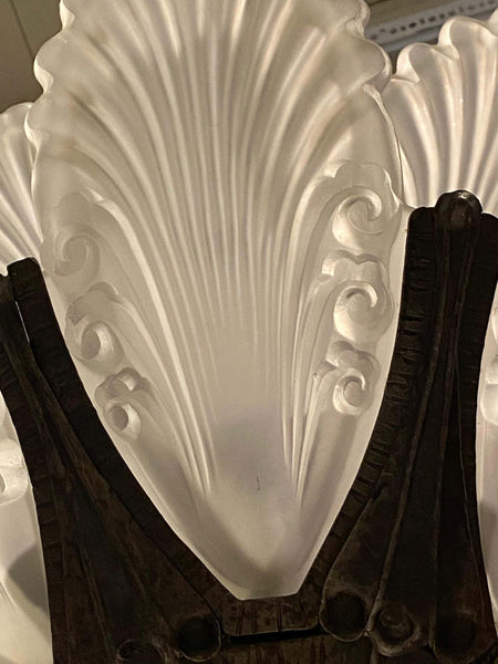 French Art Deco Two tiered Chandelier