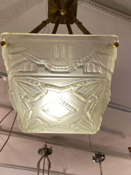 French Art Deco Pendant Chandelier by Sabino