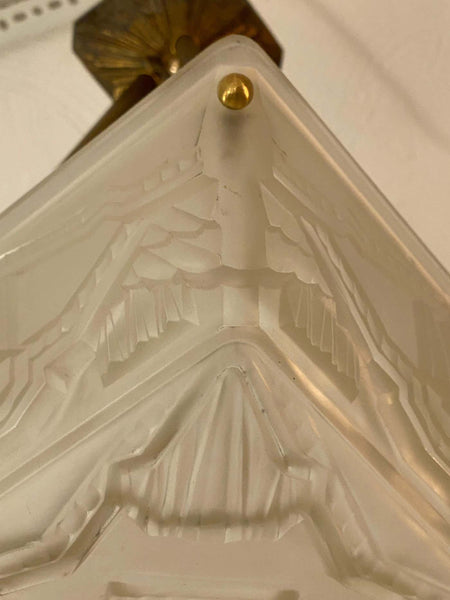 French Art Deco Pendant Chandelier by Sabino