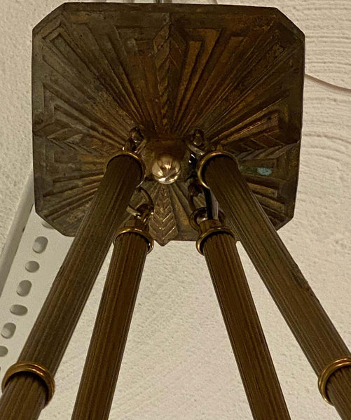 French Art Deco Pendant Chandelier by Sabino