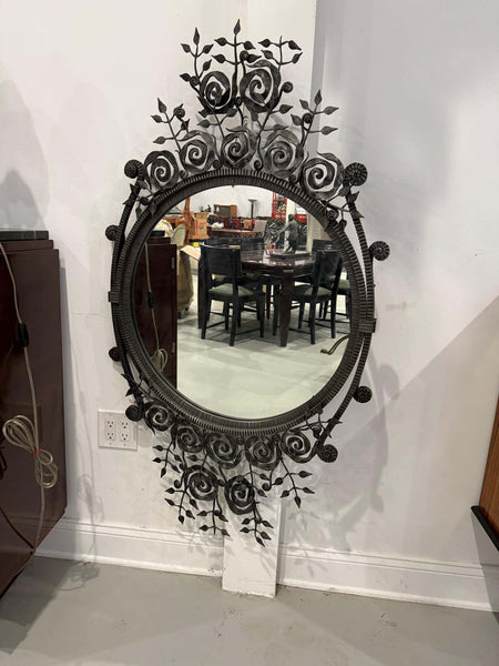 French Art Deco Wrought Iron Mirror
