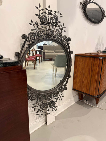 French Art Deco Wrought Iron Mirror