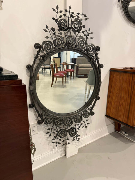 French Art Deco Wrought Iron Mirror