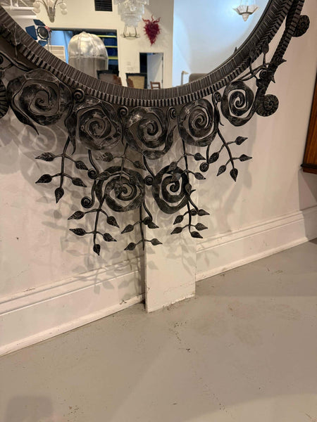 French Art Deco Wrought Iron Mirror