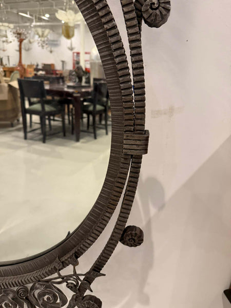 French Art Deco Wrought Iron Mirror