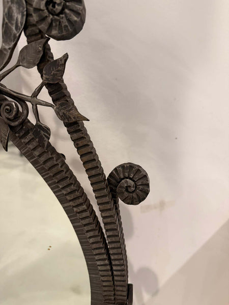 French Art Deco Wrought Iron Mirror