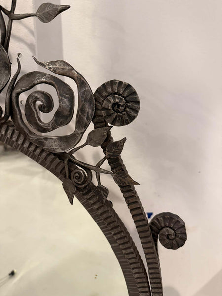 French Art Deco Wrought Iron Mirror