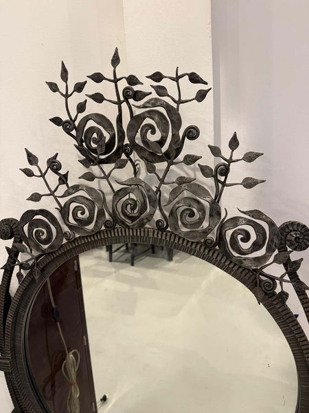 French Art Deco Wrought Iron Mirror