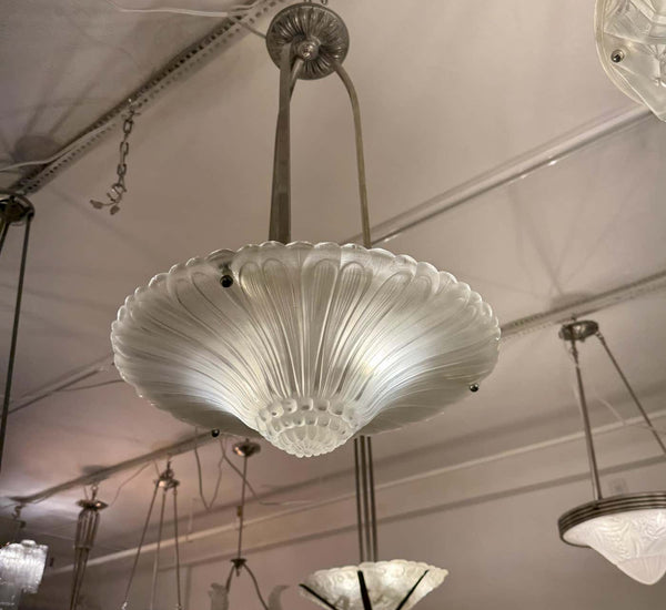 French Art Deco Chandelier Pendant by G Leleu