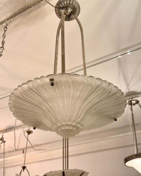 French Art Deco Chandelier Pendant by G Leleu