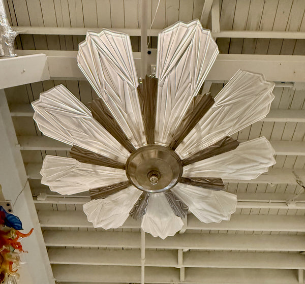 French Art Deco Chandelier Signed by Degue