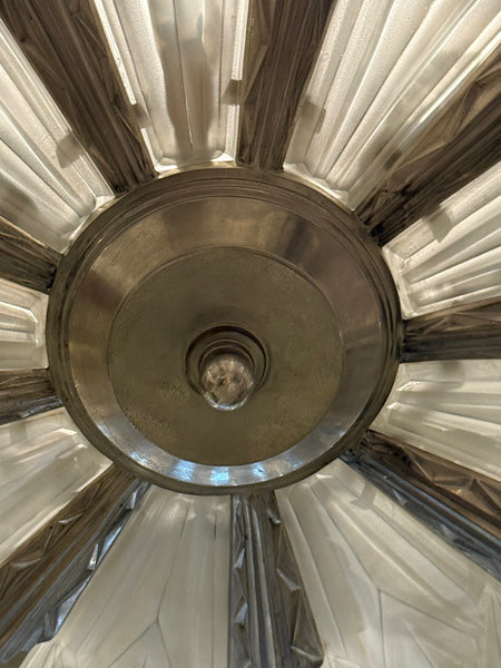 French Art Deco Chandelier Signed by Degue