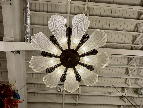 French Art Deco Chandelier Signed by Degue