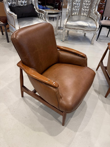 Pair of Mid Century Modern Leather Club Chairs
