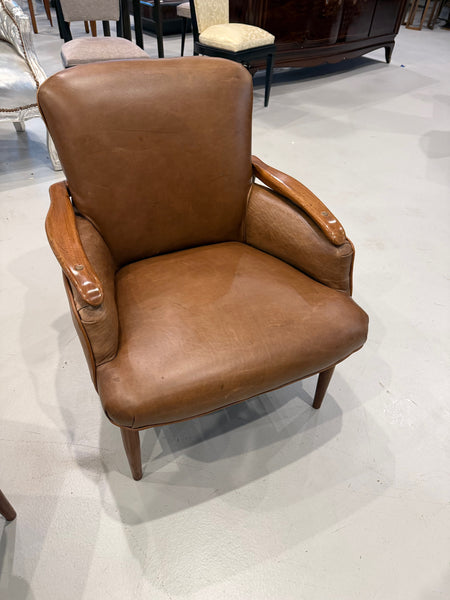 Pair of Mid Century Modern Leather Club Chairs