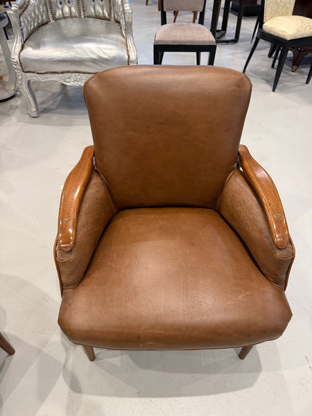 Pair of Mid Century Modern Leather Club Chairs