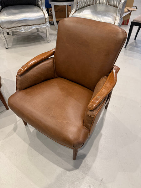 Pair of Mid Century Modern Leather Club Chairs