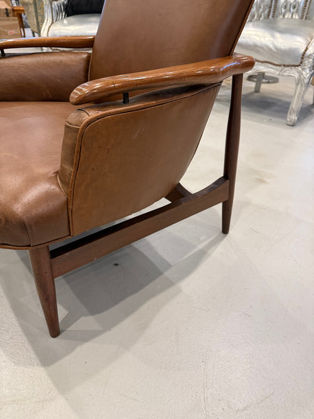 Pair of Mid Century Modern Leather Club Chairs