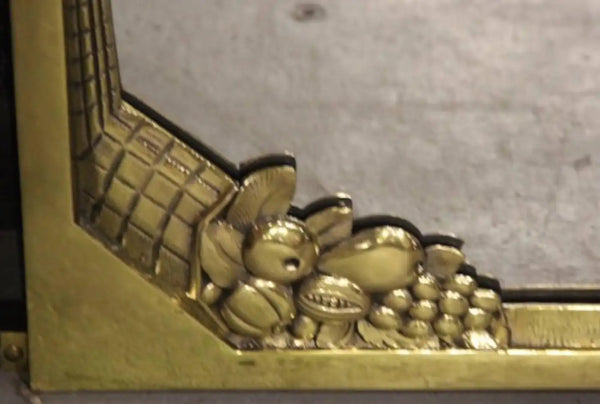 French Art Deco Brass Mirror