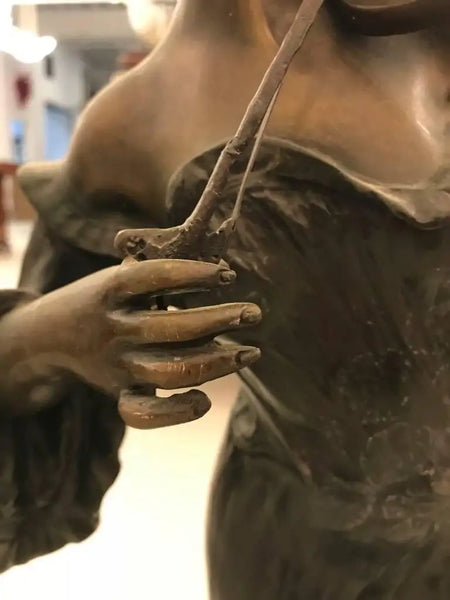 Bronze Musicienne Par Flora Sculpture on Marble Base