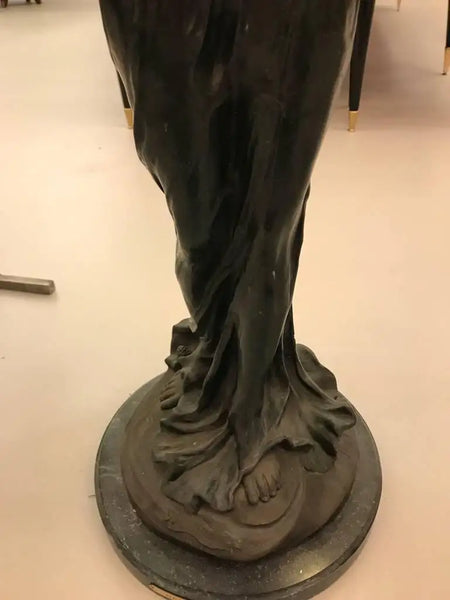 Bronze Musicienne Par Flora Sculpture on Marble Base