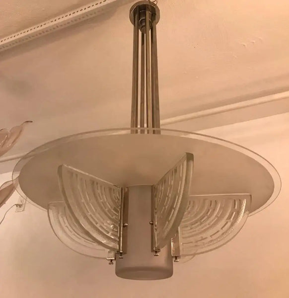 French Art Deco Chandelier by Hettier et Vincent