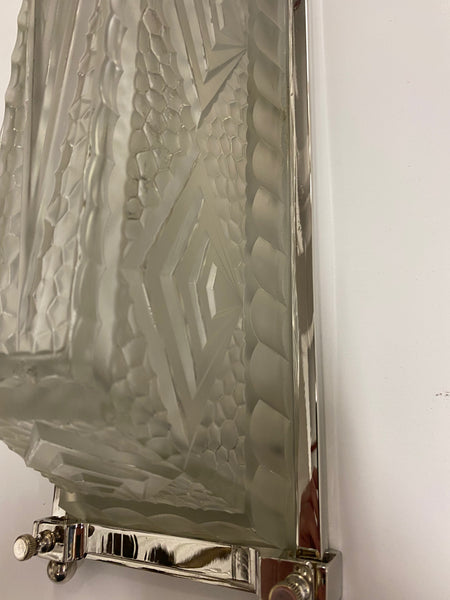 Pair of French Art Deco Geometric Sconces