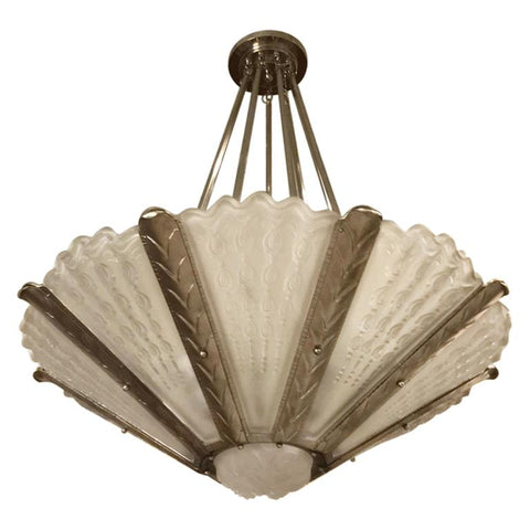 Stunning French Art Deco Chandelier by Gênet et Michon